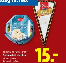 Lidl Milbona/chêne d'argent skimmelost eller brie tilbud