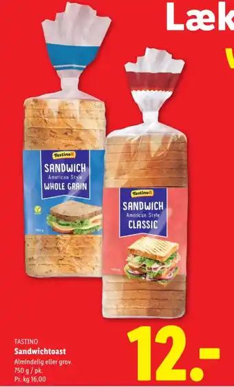 Lidl Tastino sandwichtoast tilbud