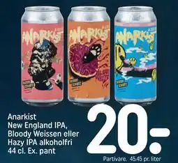 REMA 1000 Anarkist New England IPA, Bloody Weissen eller Hazy IPA alkoholfri 44 cl. Ex. pant tilbud