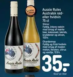 REMA 1000 Aussie Rules Australsk rød- eller hvidvin 75 cl tilbud