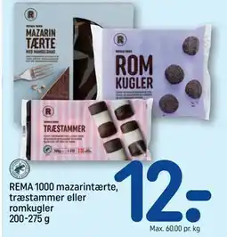 REMA 1000 REMA 1000 mazarintærte, træstammer eller romkugler 200-275 g tilbud