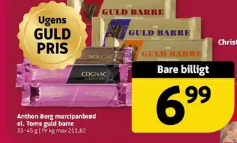 Anthon berg marcipanbrød el. toms guld barre