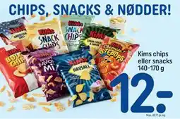 REMA 1000 Kims chips eller snacks 140-170 g tilbud