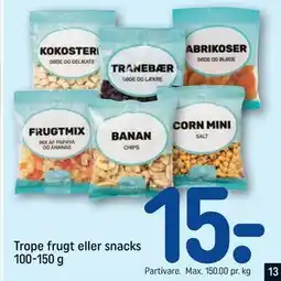 REMA 1000 Trope frugt eller snacks 100-150 g tilbud