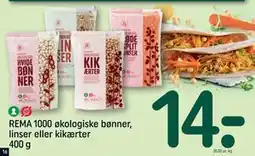 REMA 1000 REMA 1000 økologiske bønner, linser eller kikærter 400 g tilbud