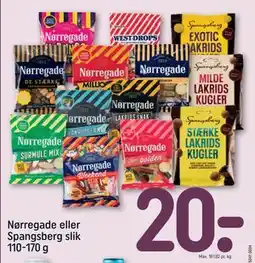 REMA 1000 Nørregade eller Spangsberg slik 110-170 g tilbud