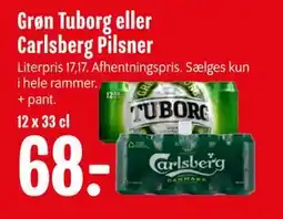 Min Købmand Grøn Tuborg eller Carlsberg Pilsner tilbud