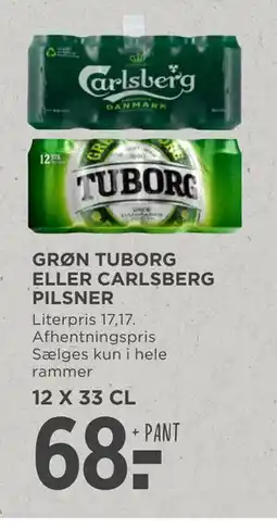 MENY GRØN TUBORG ELLER CARLSBERG PILSNER tilbud
