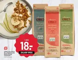 MENY GRØN BALANCE ØLLINGEGAARD ØKOLOGISK YOGHURT tilbud