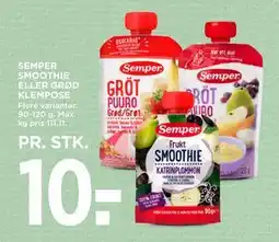 MENY SEMPER SMOOTHIE ELLER GRØD KLEMPOSE tilbud