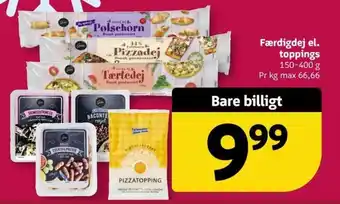 Færdigdej el. toppings