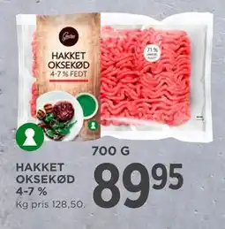 MENY HAKKET OKSEKØD 4-7 % tilbud