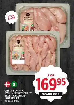 MENY GESTUS DANSK KYLLINGEBRYSTFILET ELLER KYLLINGEINDERFILET tilbud