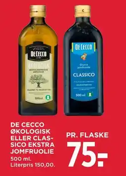 MENY DE CECCO ØKOLOGISK ELLER CLASSICO EKSTRA JOMFRUOLIE tilbud