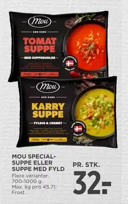 MENY MOU SPECIALSUPPE ELLER SUPPE MED FYLD tilbud