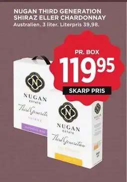 MENY NUGAN THIRD GENERATION SHIRAZ ELLER CHARDONNAY PR. BOX tilbud