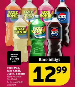 Løvbjerg Pepsi Max, Faxe Kondi, 7Up el. Booster tilbud