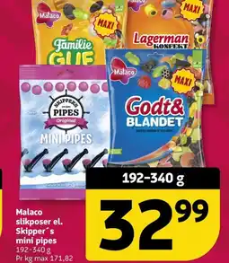 Løvbjerg Malaco slikposer el. Skipper's mini pipes tilbud