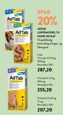 Plantorama AdTab loppemiddel til hund og kat tilbud