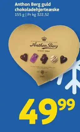 Løvbjerg Anthon Berg guld chokoladehjerteæske tilbud