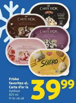 Løvbjerg Frisko favorites el. Carte d'or is tilbud