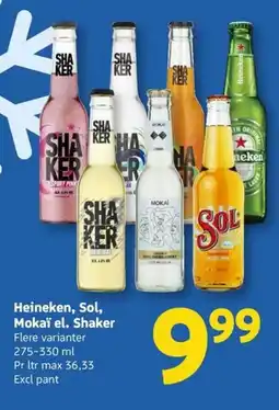 Løvbjerg Heineken, Sol, Mokaï el. Shaker tilbud