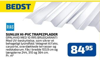 Davidsen Sunlux hi-pvc trapezplader tilbud