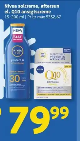Løvbjerg Nivea solcreme, aftersun el. Q10 ansigtscreme tilbud