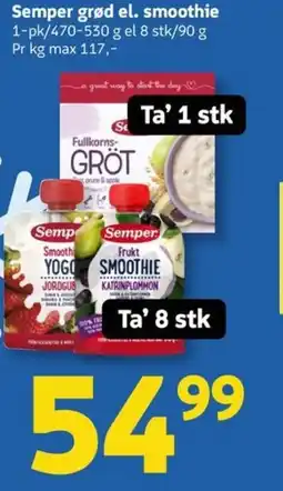 Løvbjerg Semper grød el. smoothie tilbud