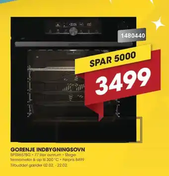 GORENJE Indbygningsovn BPS9657BG