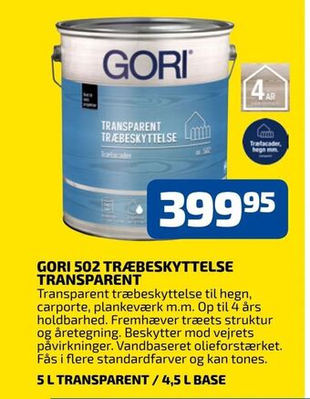 Davidsen Gori 502 træbeskyttelse transparent tilbud