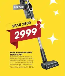 Punkt1 BOSCH Ledningsfri støvsuger BCS931WBA tilbud