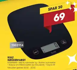 Punkt1 KULZ Køkkenvægt KUSEK9690 tilbud