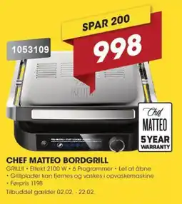 Punkt1 CHEF MATTEO Bordgrill GRILLII tilbud