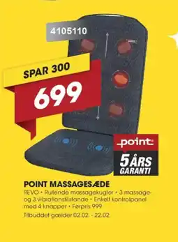 Punkt1 POINT Massagesæde REVO tilbud