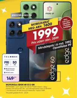 Punkt1 MOTOROLA Edge 60 512 GB PB7H0020ES tilbud