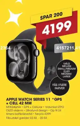 Punkt1 APPLE Watch series 11 *GPS + cell 42 mm MF834QNA tilbud