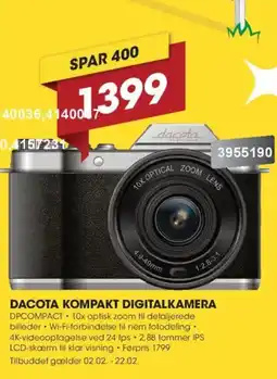 Punkt1 DACOTA Kompakt digitalkamera DPCOMPACT tilbud