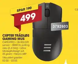 Punkt1 CEPTER Trådløs gaming mus CAPEXPRO tilbud