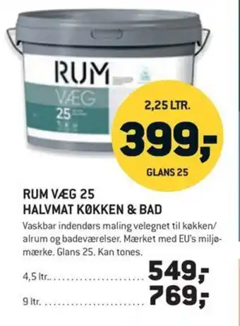 RUM Væg 25 halvmat køkken & bad