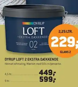 Johannes Fog DYRUP Loft 2 ekstra dækkende tilbud