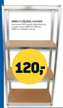 Johannes Fog Work>It stålreol 4 hylder tilbud