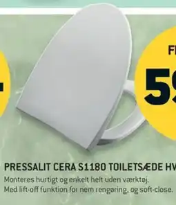 Johannes Fog Pressalit cera S1180 toiletsæde hvid tilbud