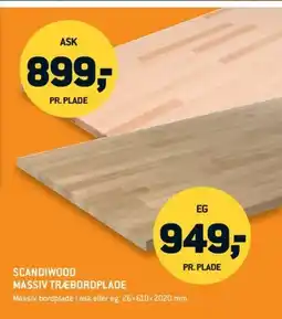 Johannes Fog Scandiwood massiv træbordplade tilbud