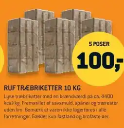 Johannes Fog Ruf træbriketter tilbud