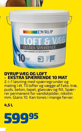 Davidsen Dyrup væg og loft - ekstra spærrende 10 mat tilbud