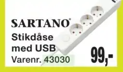 Harald Nyborg Sartano stikdåse med usb varenr. 43030 tilbud