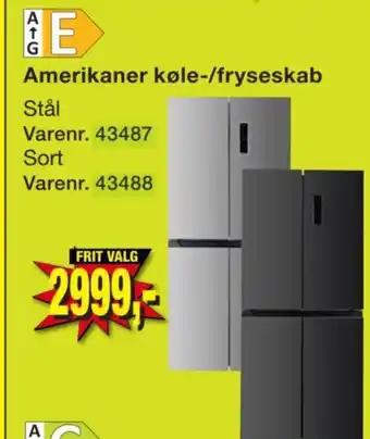 Amerikaner køle-/fryseskab