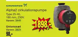 Harald Nyborg Grundfos x Alpha2 cirkulationspumpe tilbud