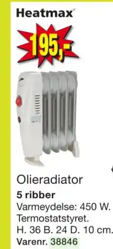Harald Nyborg Heatmax Olieradiator 5 ribber tilbud